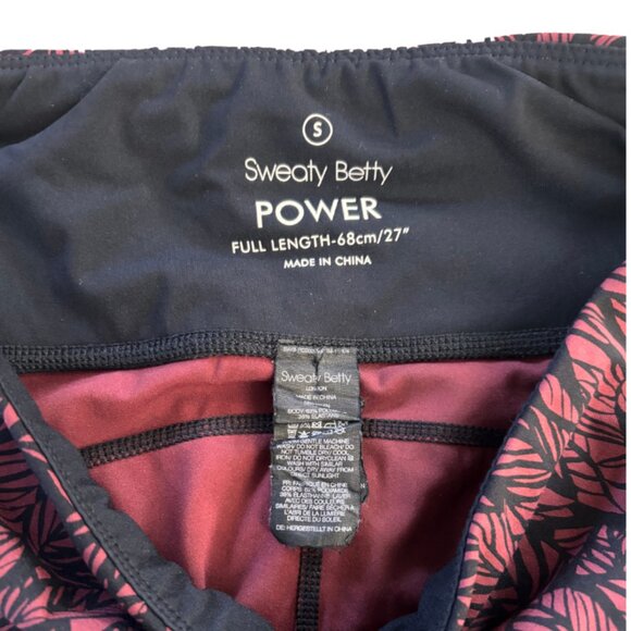 Sweaty Betty The Power 7/8 Leggins in Red Fig Leaf Print Size Small - Picture 5 of 9